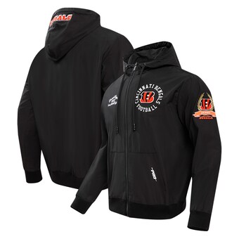 Men's Cincinnati Bengals Pro Standard Black Hybrid Woven Full-Zip Hoodie