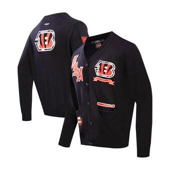 Men's Cincinnati Bengals Pro Standard Black Prep Button-Up Cardigan Sweater