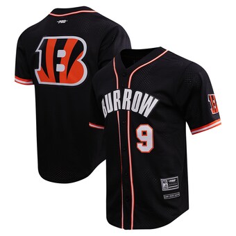 Men's Cincinnati Bengals Joe Burrow Pro Standard Black Baseball Button-Up Shirt