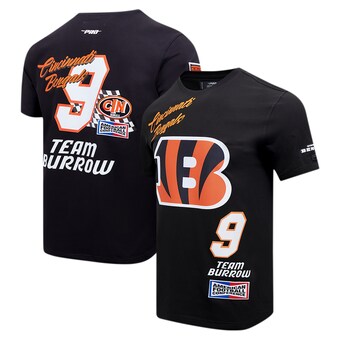 Men's Cincinnati Bengals Joe Burrow Pro Standard Black Fast Lane Name & Number Player T-Shirt