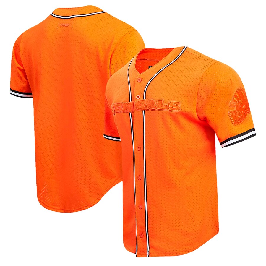 Men's Cincinnati Bengals Pro Standard Orange Triple Tonal Mesh Button-Up Shirt