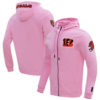 Men's Cincinnati Bengals  Pro Standard Pink Classic Chenille Double Knit Full-Zip Hoodie