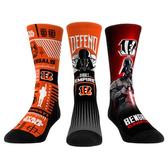 Cincinnati Bengals Stormtrooper & Darth Vader Rock Em Socks Three-Pack Star Wars Crew Socks Set