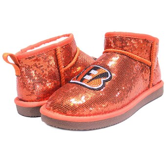 Women's Cincinnati Bengals Cuce Orange Sequin Ankle Boots