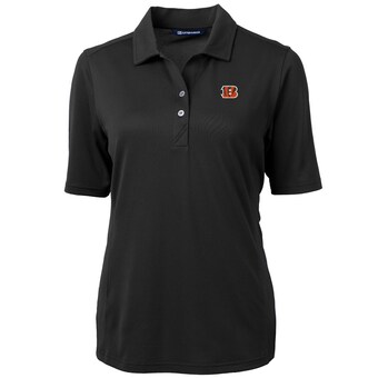 Women's Cincinnati Bengals Black Cutter & Buck Virtue Eco Pique Recycled Polo