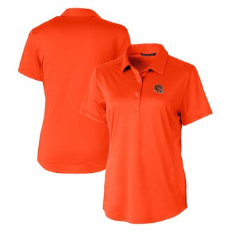 Women's Cincinnati Bengals  Cutter & Buck Orange Helmet Logo DryTec Prospect Textured Stretch Polo