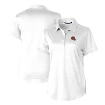 Women's Cincinnati Bengals  Cutter & Buck White Helmet Logo DryTec Prospect Textured Stretch Polo