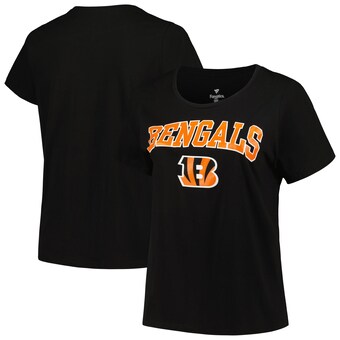 Women's Cincinnati Bengals Fanatics Black Plus Size Arch Over Logo T-Shirt