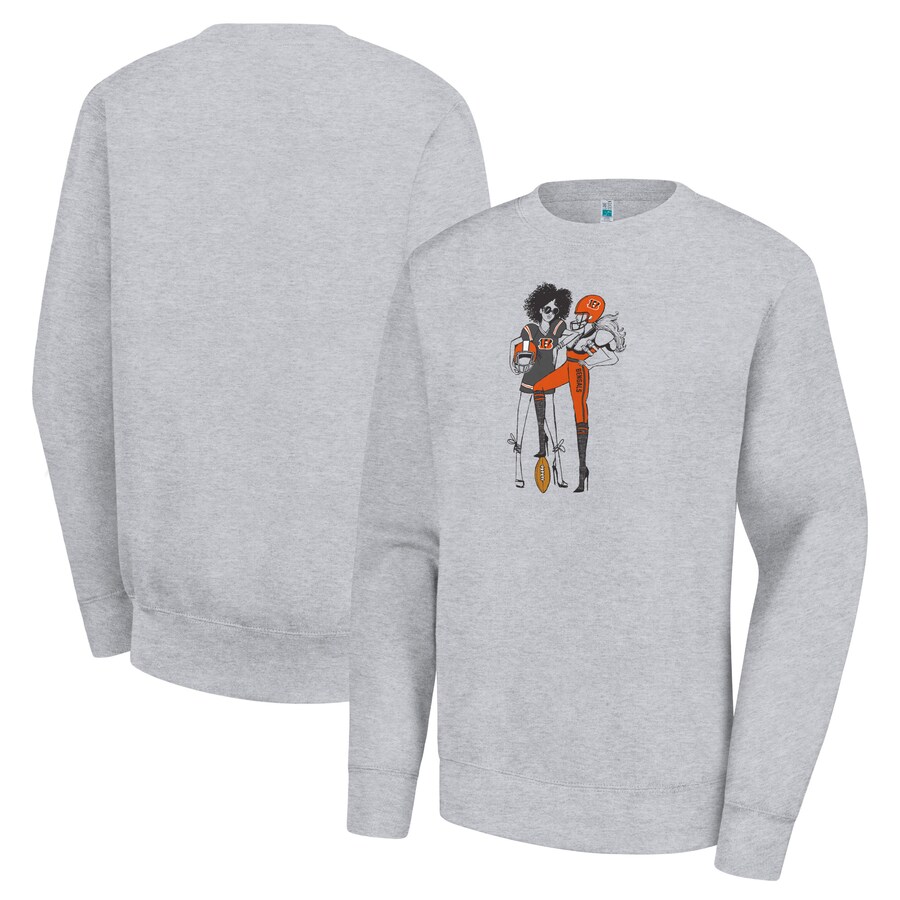 Women's Cincinnati Bengals  G-III 4Her by Carl Banks Heather Gray Football Girls Graphic Fleece Pullover Sweatshirt