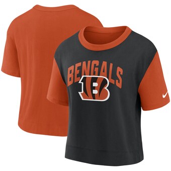 Women's Cincinnati Bengals Nike Orange/Black High Hip Fashion T-Shirt