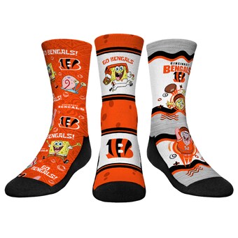 Youth Cincinnati Bengals Rock Em Socks NFL x Nickelodeon Spongebob Squarepants 3-Pack Crew Socks Set