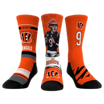 Youth Cincinnati Bengals Joe Burrow Rock Em Socks 3-Pack Crew Socks Set