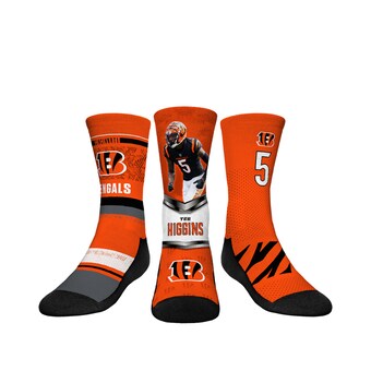 Youth Cincinnati Bengals Tee Higgins Rock Em Socks 3-Pack Crew Sock Set