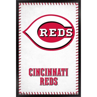 Cincinnati Reds 24.25'' x 35.75'' Framed Laces Logo Poster