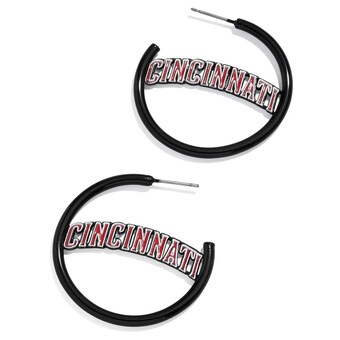 Cincinnati Reds BaubleBar Enamel Hoop Earrings