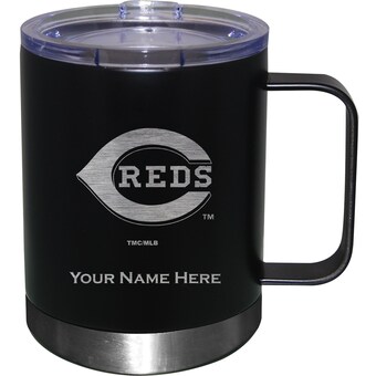 Cincinnati Reds Black 12oz. Personalized Stainless Steel Lowball with Handle