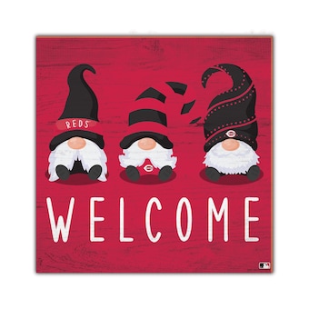 Cincinnati Reds 10'' x 10'' Welcome Gnomes Sign