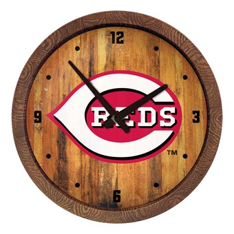 Cincinnati Reds 20.25" Faux Barrel Top Clock