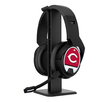 Cincinnati Reds Logo Wireless Bluetooth Gaming Headphones & Stand