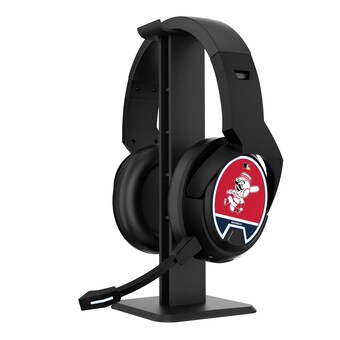 Cincinnati Reds Mascot Logo Wireless Bluetooth Gaming Headphones & Stand