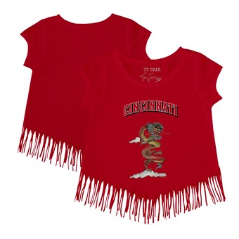 Girls Youth Cincinnati Reds Tiny Turnip Red 2024 Year of the Dragon Fringe T-Shirt