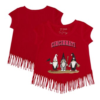 Girls Youth Cincinnati Reds Tiny Turnip Red Gnomes Fringe T-Shirt