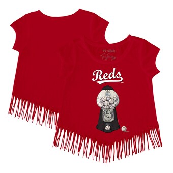 Girls Youth Cincinnati Reds Tiny Turnip Red Gumball Fringe T-Shirt