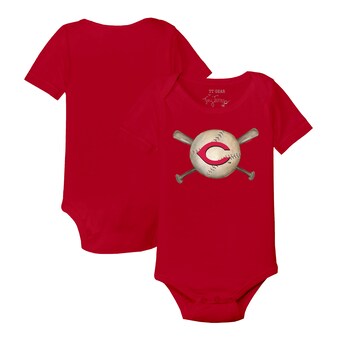 Infant Cincinnati Reds Tiny Turnip Red Baseball Cross Bats Bodysuit