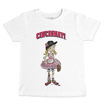 Infant Cincinnati Reds Tiny Turnip White Baseball Babes T-Shirt