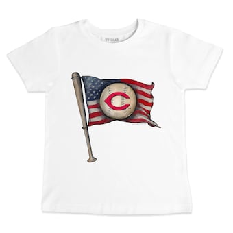 Infant Cincinnati Reds Tiny Turnip White Baseball Flag T-Shirt