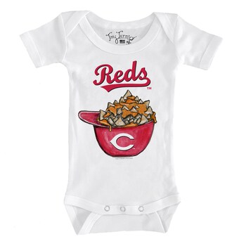 Infant Cincinnati Reds Tiny Turnip White Nacho Helmet Bodysuit