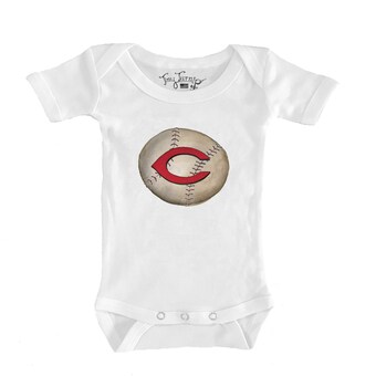 Infant Cincinnati Reds Tiny Turnip White Stitched Baseball Bodysuit