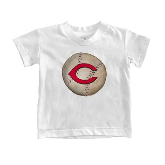 Infant Cincinnati Reds Tiny Turnip White Stitched Baseball T-Shirt