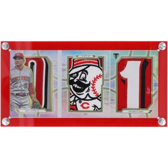 Joey Votto Cincinnati Reds 2018 Topps Triple Threads Logo Relic Booklet #JLNL-JV #1/1 Card 