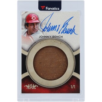 Johnny Bench Cincinnati Reds Autographed 2018 Topps Tier One Bat Knob Relic #TABK-JB #1/1 Card 