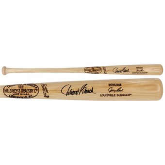 Autographed Cincinnati Reds Johnny Bench Fanatics Authentic Blonde Louisville Slugger Game Model Bat