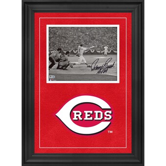 Johnny Bench Cincinnati Reds Autographed Fanatics Authentic Deluxe Framed 8'' x 10'' Black & White Hitting Photograph with "HOF 89" Inscription