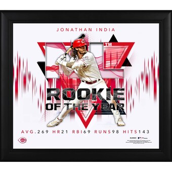 Cincinnati Reds Jonathan India Fanatics Authentic Framed 15" x 17" 2021 NL Rookie of the Year Collage