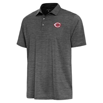 Men's Cincinnati Reds  Antigua Heather Black Layout Polo