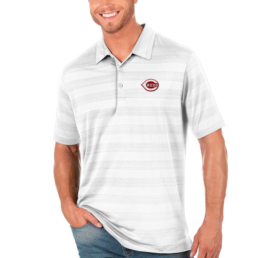 Men's Cincinnati Reds Antigua White Compass Polo