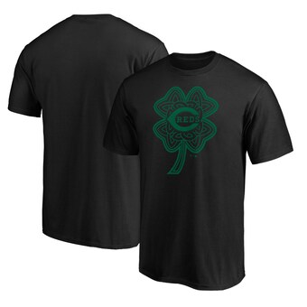 Men's Cincinnati Reds Black St. Patrick's Day Celtic Charm T-Shirt