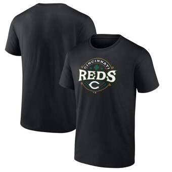 Men's Cincinnati Reds Black St. Patrick's Day Lucky T-Shirt