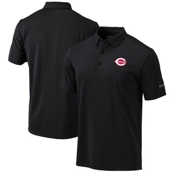 Men's Cincinnati Reds Columbia Black Omni-Wick Drive Polo