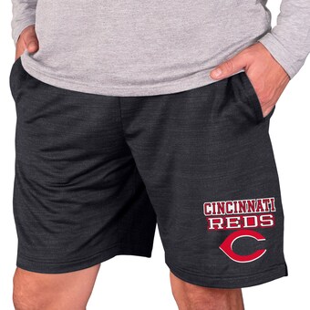 Men's Cincinnati Reds Concepts Sport Charcoal Bullseye Knit Jam Shorts