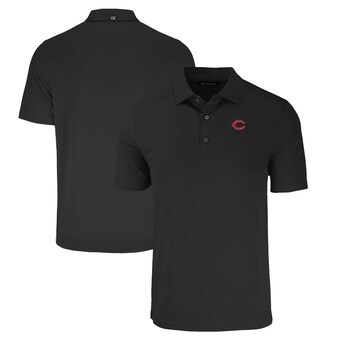 Men's Cincinnati Reds  Cutter & Buck Black Big & Tall Forge Eco Stretch Recycled Polo