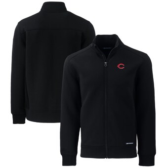 Men's Cincinnati Reds  Cutter & Buck Black Big & Tall Roam Eco Recycled Full-Zip Jacket