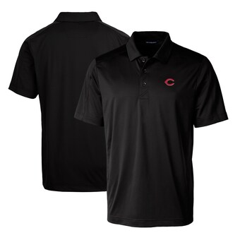 Men's Cincinnati Reds Cutter & Buck Black Prospect Textured Stretch Polo