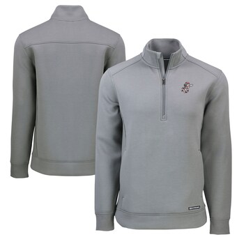 Men's Cincinnati Reds  Cutter & Buck Gray Cooperstown Collection Roam Eco Recycled Quarter-Zip Pullover