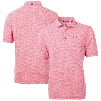 Men's Cincinnati Reds  Cutter & Buck Red Americana Logo Virtue Eco-Pique Botanical Recycled Polo