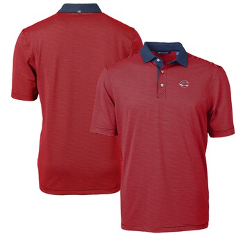 Men's Cincinnati Reds  Cutter & Buck Red Americana Logo Virtue Eco Pique Stripe Recycled Polo